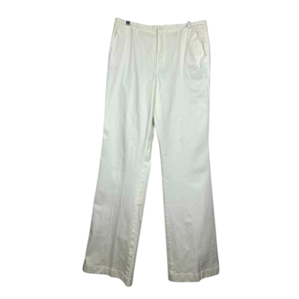 Coldwater Creek White Straight Wide Leg Pant Size Large 16